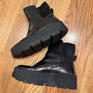 PUMA Womens Fenty By Rihanna Chelsea Combat Boots Ankle - Black